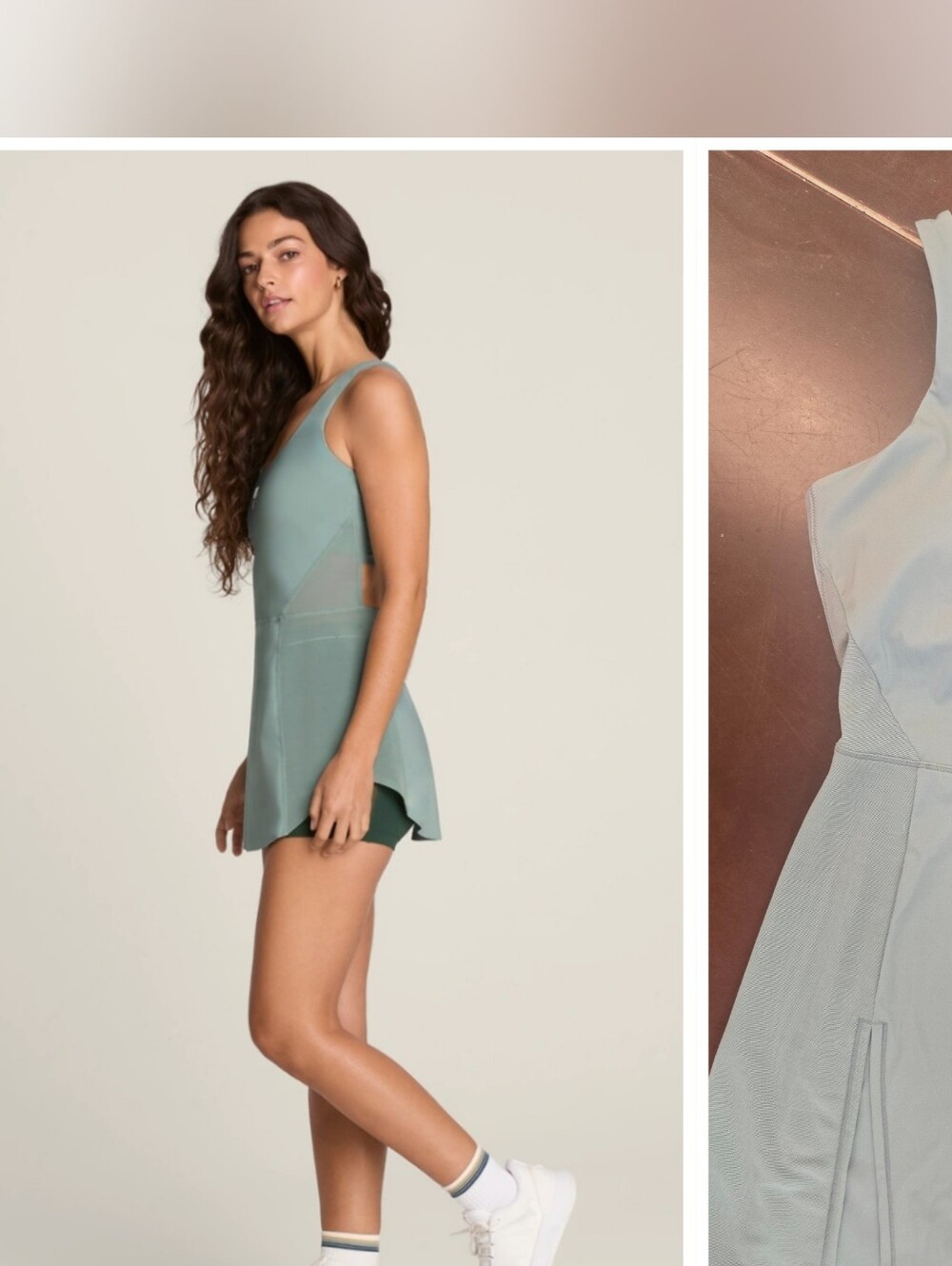 Nwpt Wilson Uptown Perforated Sage Chinois Green Slit Tennis Padel Dress s